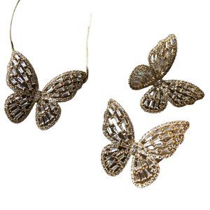 Butterfly Set Of Swarovski Crystal Earrings&Necklace